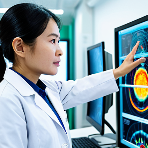 A professional Vietnamese female scientist in a modest, clean lab coat, standing in a brightly lit, modern neuromarketing laboratory. She is intensely focused on a large, futuristic holographic display that presents intricate brainwave patterns and eye-tracking heatmaps. Advanced scientific equipment and computer screens showing data are visible in the background. The atmosphere is intellectual and cutting-edge. The subject exhibits perfect anatomy, correct proportions, well-formed hands, proper finger count, and a natural pose. This image is safe for work, appropriate content, fully clothed, and professional.