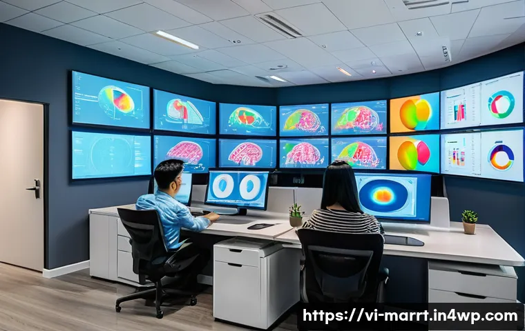 뉴로마케팅의 최신 트렌드와 미래 전망 - A modern Vietnamese marketing office scene featuring a diverse team of professionals analyzing color...