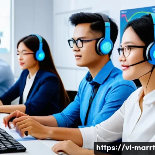 뉴로마케팅 기법으로 고객의 니즈 파악하기 - A detailed scene of a modern Vietnamese marketing research lab where a diverse group of young adult ...