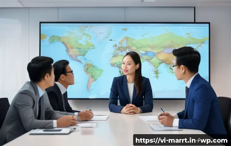 B2B 마케팅에서의 뉴로마케팅 기법 활용 - A professional B2B corporate meeting scene in a modern Vietnamese office, featuring diverse business...