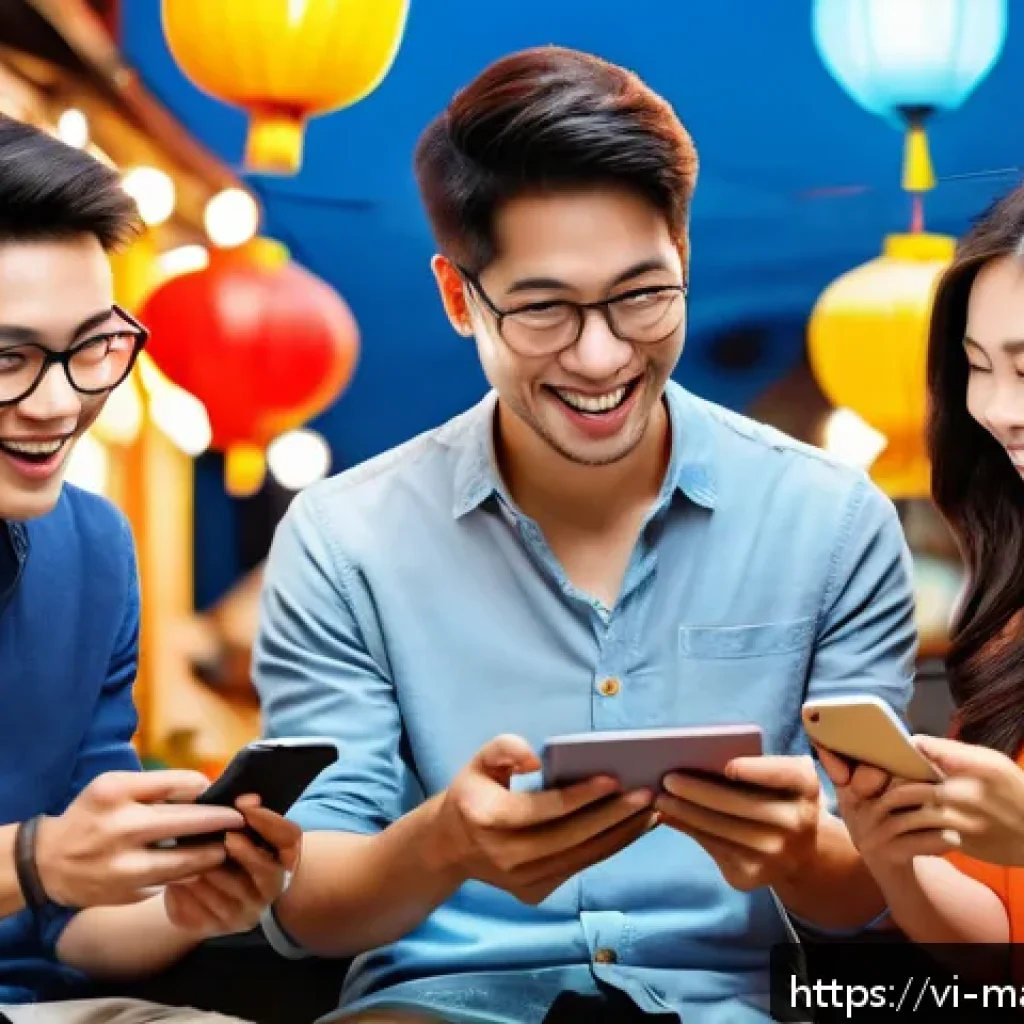 뉴로마케팅 기법으로 효과적인 이메일 마케팅 진행하기 - A vibrant email marketing scene showing a diverse group of young Vietnamese adults engaging with col...