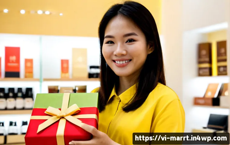 뉴로마케팅 기법으로 고객의 감정적 반응 유도하기 - Photorealistic Vietnamese shopper in a bright modern Ho Chi Minh City boutique, warmly smiling while...